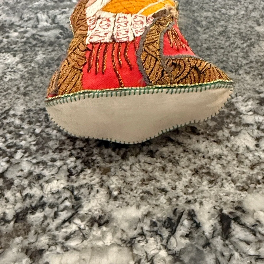 Vintage handmade embroidered Santa King Christmas ornament 2/$20